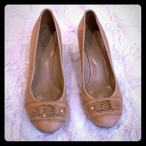Well loved Tory Burch Tan Cork Wedges